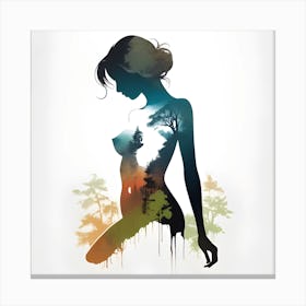 Silhouette Of A Woman Canvas Print