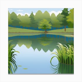 Pond In The Forest 3 Canvas Print