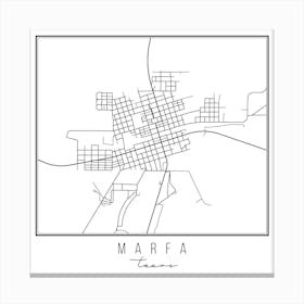 Marfa Texas Street Map Canvas Print