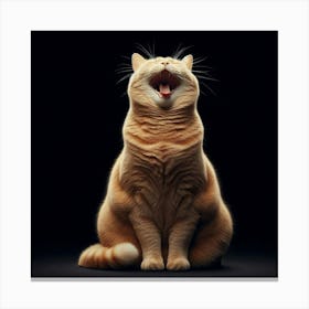 Yawning Cat 1 Canvas Print