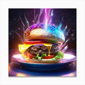 Burger With Lightning Canvas Print