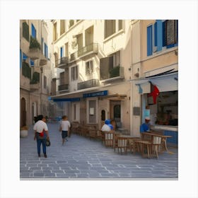 Street Scene In Sardinia Canvas Print