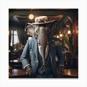 Elephant In A Suit Canvas Print