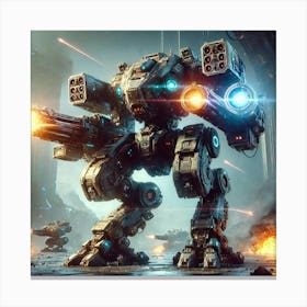 Sci Fi Armored Walkers Weapons 1024x1024 Canvas Print