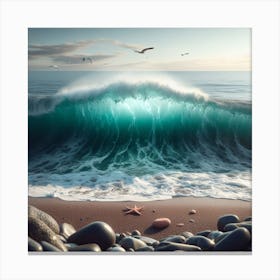 Wave Crashing On The Beach Canvas Print