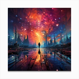 City In Space Canvas Print
