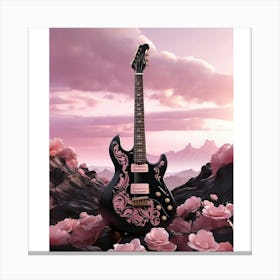 Rhapsody in Pink and Black Guitar Wall Art Collection 12 Canvas Print