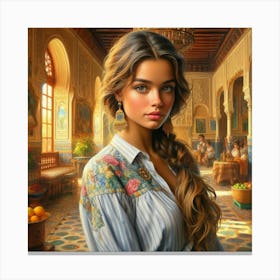 Woman In A Room Canvas Print