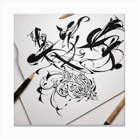 Calligraphy 2 Canvas Print