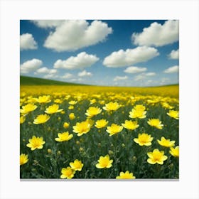 Field Of Yellow Flowers 2 Canvas Print