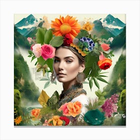 Flor�l Girl Canvas Print