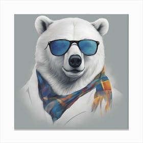 Polar Bear In Sunglasses Canvas Print