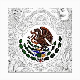 Mexico Coloring Page Canvas Print