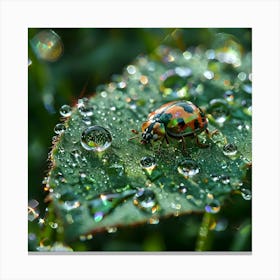 Ladybug On A Leaf Canvas Print