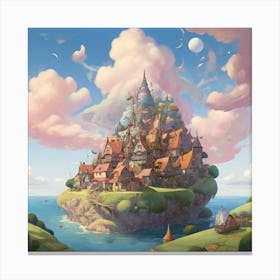 Castle On An Island Canvas Print