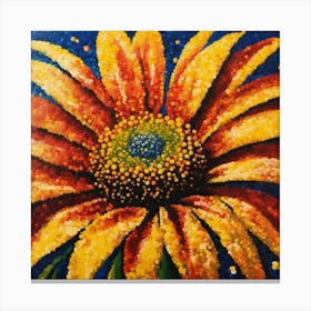 Pointillist on canvas "Flower of Daisies" Canvas Print