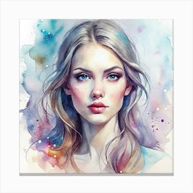 Watercolor Of A Girl 8 Canvas Print