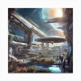 Futuristic City 95 Canvas Print