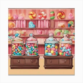 Candy Store Illustration Canvas Print
