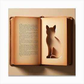 Cat In Book 2 Canvas Print