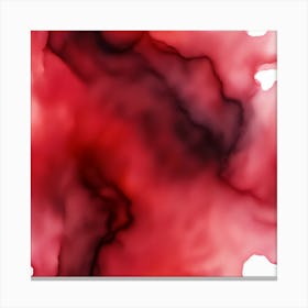 Beautiful ruby garnet abstract background. Drawn, hand-painted aquarelle. Wet watercolor pattern. Artistic background with copy space for design. Vivid web banner. Liquid, flow, fluid effect. 1 Canvas Print