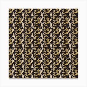 Gold And Black Pattern Canvas Print