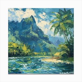 A Tahiti In French Polynesia Oil Painting Illust 1720357430 4 Canvas Print