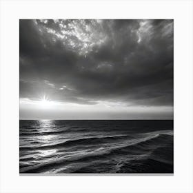 Black And White Seascape 13 Canvas Print