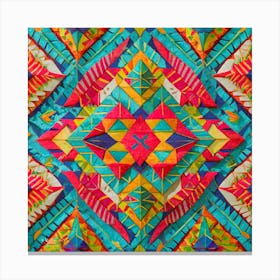 Firefly Beautiful Modern Abstract Detailed Native American Tribal Pattern And Symbols With Uniformed (11) Canvas Print