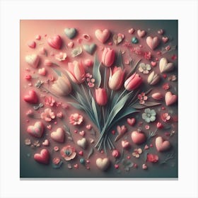 Valentine's Day, tulip pattern 2 Canvas Print
