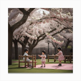 Cherry Blossoms In Tokyo Canvas Print