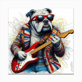 British Rock Star Bulldog Canvas Print