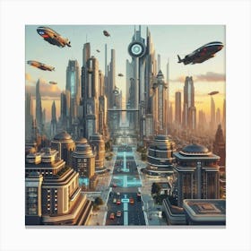 Futuristic Cityscape 16 Canvas Print