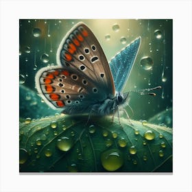 Butterfly In The Rain Canvas Print