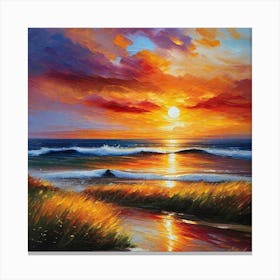 Sunset At The Beach 144 Canvas Print