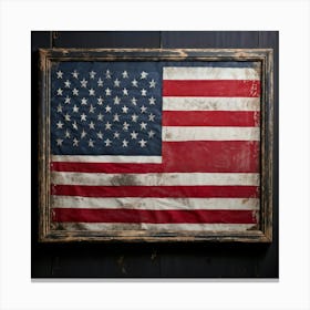 An Antique American Flag Resplendent With Immaculate Red Stars Scattered Against A Deep Blue Backgr (7) Canvas Print