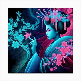 Japan Traditional Geisha Illustration By Ad 121 Canvas Print