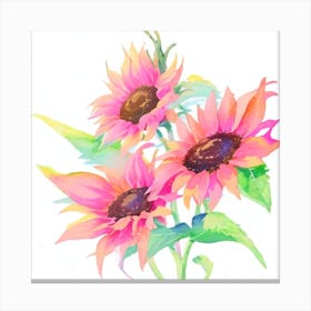 Watercolor Sunflowers Canvas Print
