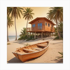 House On The Beach 1 Canvas Print