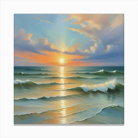 Sunset Over The Ocean 8 Canvas Print