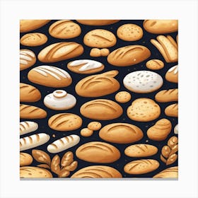 Bread Seamless Pattern 1 Canvas Print