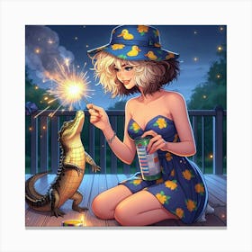 Alligator Girl Canvas Print