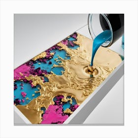 Gold And Blue Canvas Print