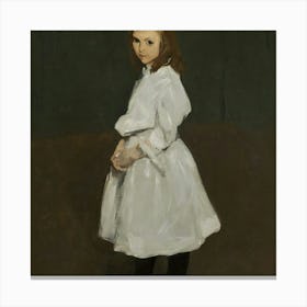 Girl In White Dress Canvas Print