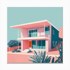 A House In Cape Town Abstract Risograph Style Art Print Canvas Print