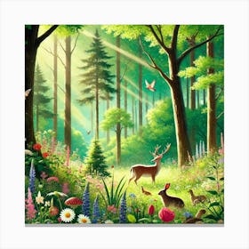 A Realistic Forest AI Canvas Print