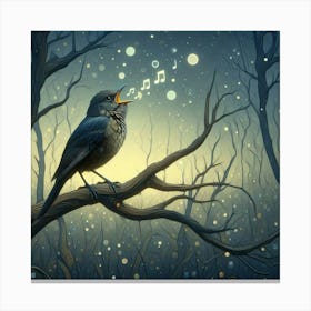Bird Singing In The Forest Canvas Print