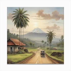 Road In Java Art Print 2 Canvas Print