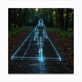 Human Walking In The Forest Canvas Print