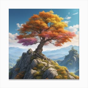 Tree On Top Of A Mountain 11 Canvas Print